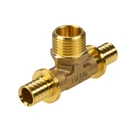 Тройник аксиальный надвижной латунный НР с переходом на наружную резьбу