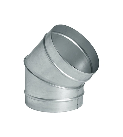 Отвод круглого воздуховода из оцинкованной стали 30°