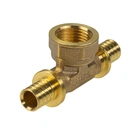 Тройник аксиальный надвижной латунный ВР с переходом на внутреннюю резьбу