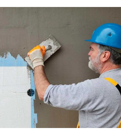 Монтаж штукатурного фасада с утеплителем