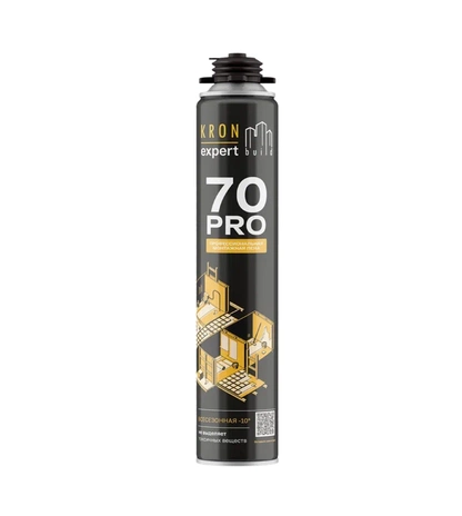 Профессиональная монтажная пена KRONbuild Всесезонная Pro 70, объём 850 мл