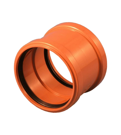 Полипропиленовая муфта соединительная двухраструбная Ду 110 Контур ОРАНЖ