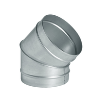 Отвод круглого воздуховода из оцинкованной стали 30°