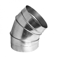 Отвод круглого воздуховода из оцинкованной стали 45°