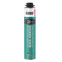 Профессиональная полиуретановая клей-пена для строительных блоков и кирпича KUDO PROFF 28+, 1 л