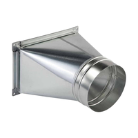 Оцинкованный переход воздуховода с круглого на прямоугольное сечение