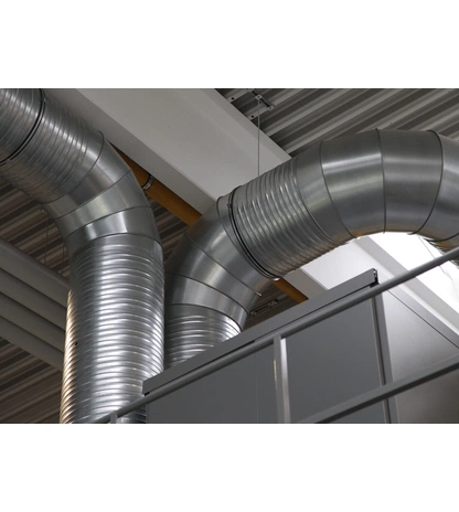 Отвод круглого воздуховода из оцинкованной стали 30°