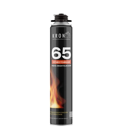 Профессиональная огнестойкая монтажная пена KRONbuild B1, 850 мл