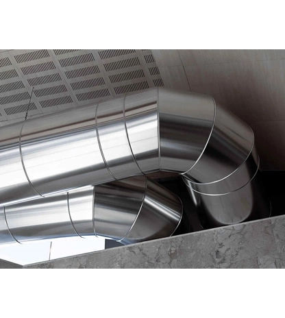 Отвод круглого воздуховода из оцинкованной стали 45°