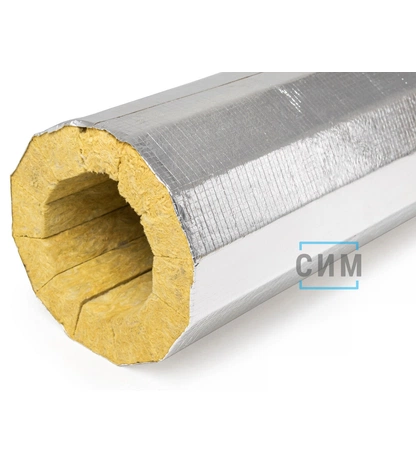 Фольгированные ламельные базальтовые цилиндры ЭКОРОЛЛ КВ-50 ФА