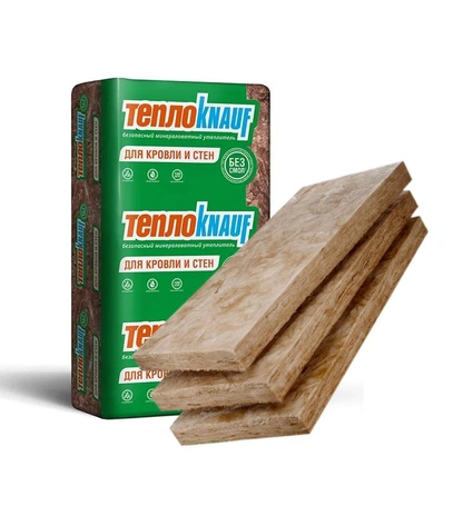 Минераловатная плита без смол ТеплоKNAUF Для КРОВЛИ И СТЕН (КОТТЕДЖ) TS 036 Aquastatic