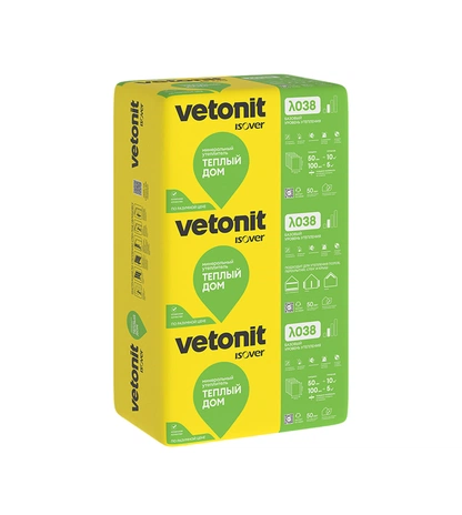 Минераловатная ISOVER Тёплый Дом-Плита (Ветонит Тёплый Дом-Плита)