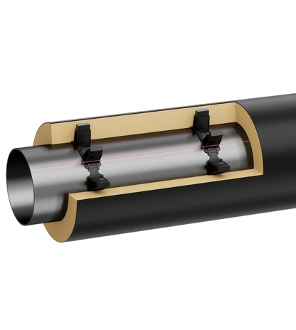 Труба в ППУ изоляции стальная электросварная ст09г2с в ПЭ оболочке