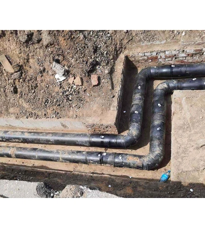 Отвод в ППУ изоляции 90° стальной укороченный в ПЭ оболочке