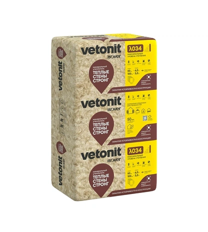 Минераловатная плита ISOVER Тёплые Стены Стронг (Ветонит Тёплые Стены Стронг)