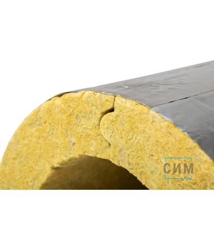 Негорючие фольгированные минераловатные цилиндры высокой плотности ЭКОРОЛЛ КВ-120 Ф