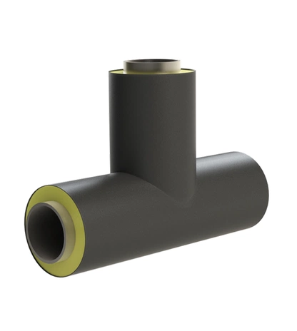 Тройник в ППУ изоляции стальной прямой в ПЭ оболочке