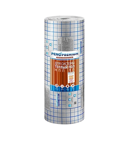 Металлизированный рулон из вспененного полипропилена для тёплого пола Penoterm PenoPremium НПП ЛП
