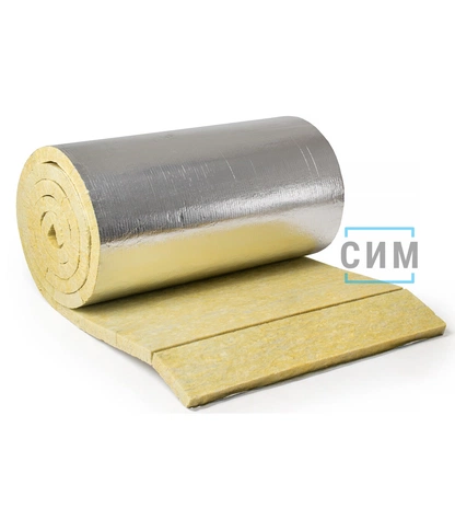 Фольгированный ламельный базальтовый мат ЭКОРОЛЛ 35 ФА
