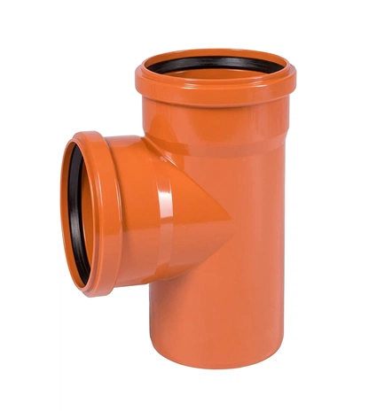 Полипропиленовый тройник наружной канализации ДУ 110 Контур ОРАНЖ