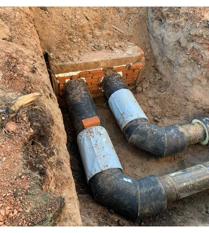 Отвод в ППУ изоляции 90° стальной укороченный в ПЭ оболочке