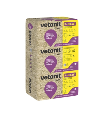 Звукоизоляционная минераловатная плита ISOVER Шумка (Ветонит Шумка)