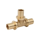 Тройник аксиальный надвижной латунный соединительный