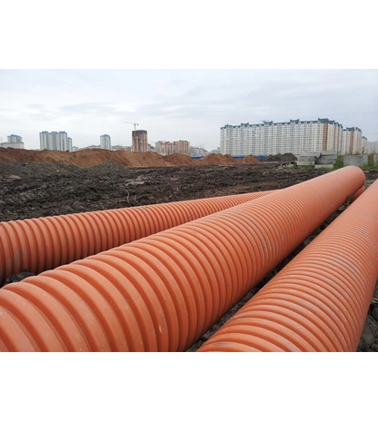 Безнапорная гофрированная канализационная наружная труба ИКАПЛАСТ SN10