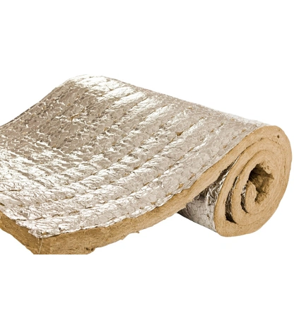 Фольгированный прошивной огнезащитный базальтовый мат ЭКОРОЛЛ КВ-105 Ф ГС