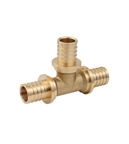 Тройник аксиальный надвижной латунный соединительный