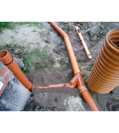 Полипропиленовый тройник наружной канализации ДУ 110 Контур ОРАНЖ