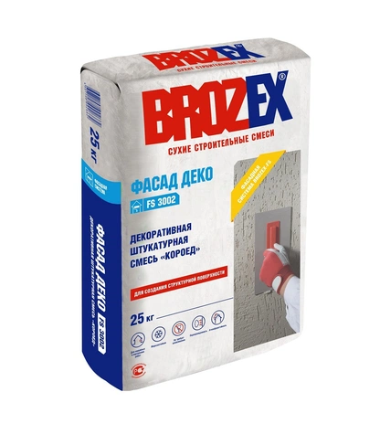 Штукатурка цементная декоративная BROZEX ФАСАД ДЕКО FS-3002 Короед 25 кг