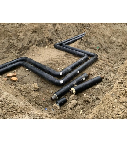 Отвод в ППУ изоляции 90° стальной укороченный в ПЭ оболочке