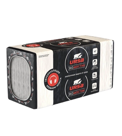 Звукоизоляционная гипоаллергенная минераловатная плита URSA PUREONE ЭКОАКУСТИК