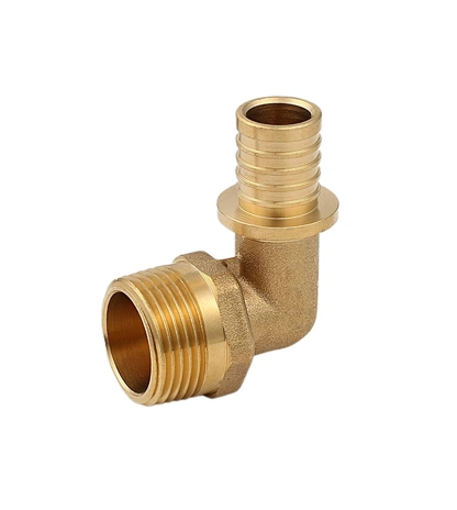 Угольник аксиальный надвижной латунный НР с переходом на наружную резьбу