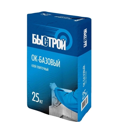 Плиточный клей для кухонных фартуков и ванных комнат БЫСТРОЙ ОК-БАЗОВЫЙ, упаковка 25 кг