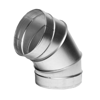 Отвод круглого воздуховода из оцинкованной стали 60°