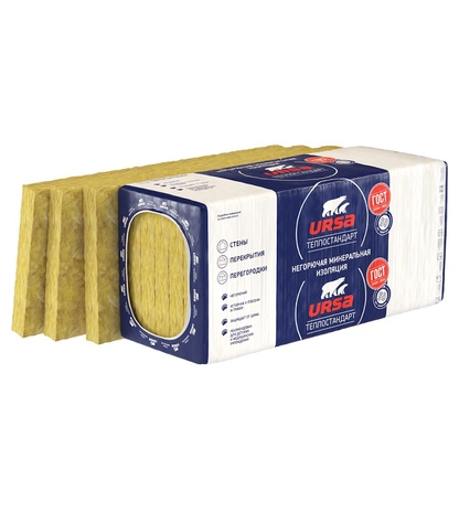 Экологичная минераловатная плита URSA Теплостандарт