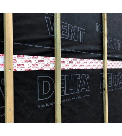Диффузионная ветрозащитная мембрана с самоклеящейся лентой DELTA-NEO VENT PLUS