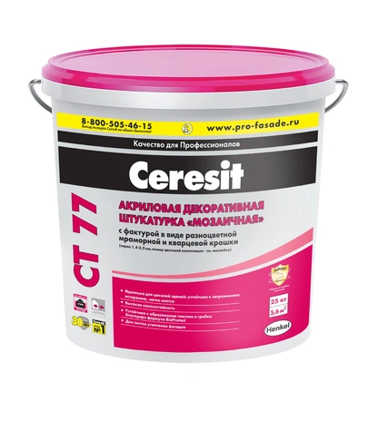 Акриловая декоративная штукатурка Ceresit CT 77