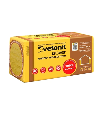Базальтовая плита ISOVER Мастер Тёплых Стен (Ветонит Мастер Тёплых Стен)