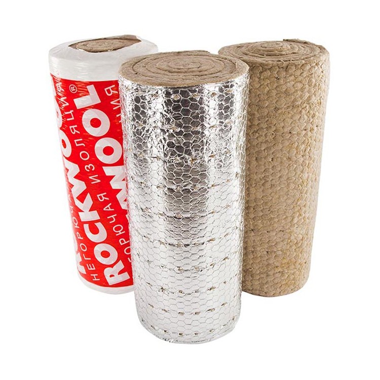 Фольгированный прошивной базальтовый мат rockwool alu1 wired mat 105 .